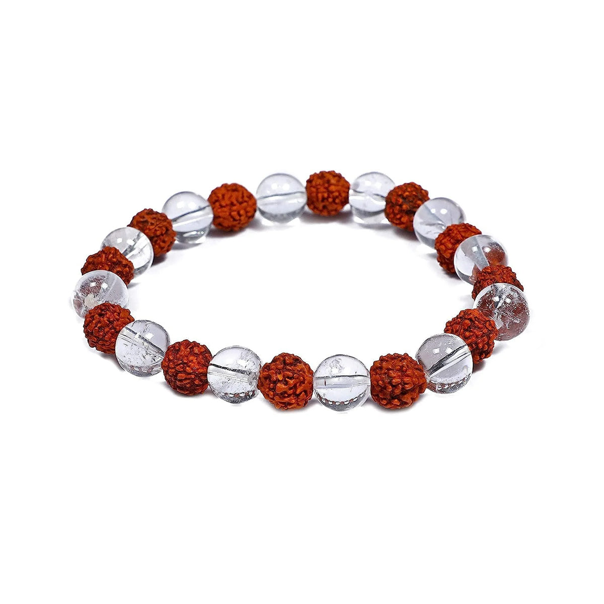 Clear Quartz With Rudraksha Bracelet