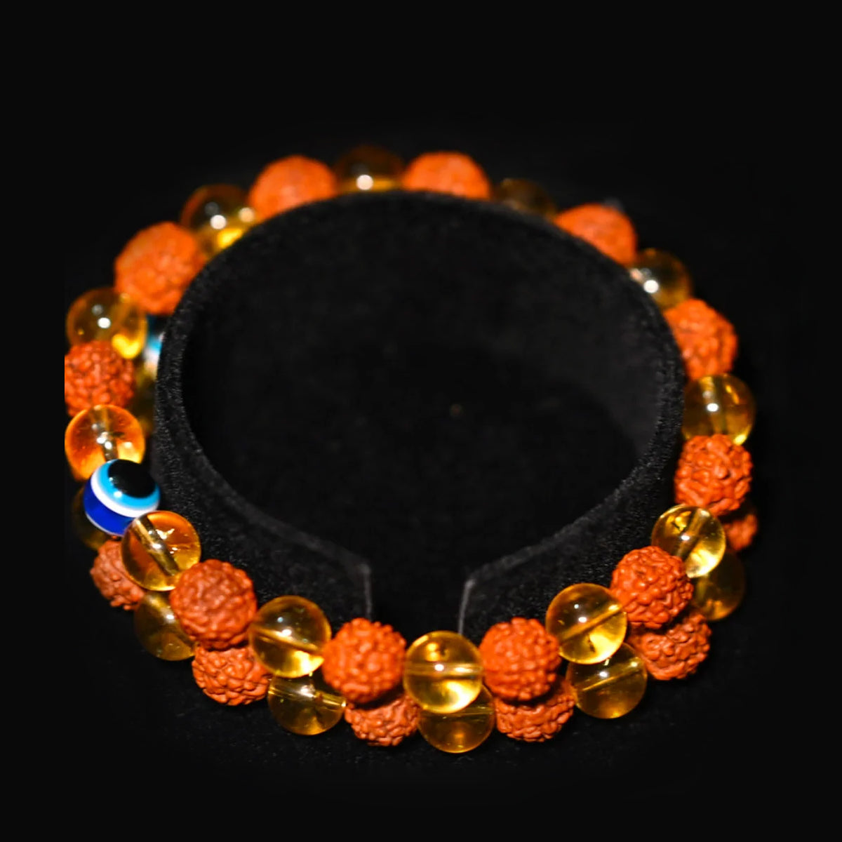 Rudraksha + Citrine Prosperity Bracelet