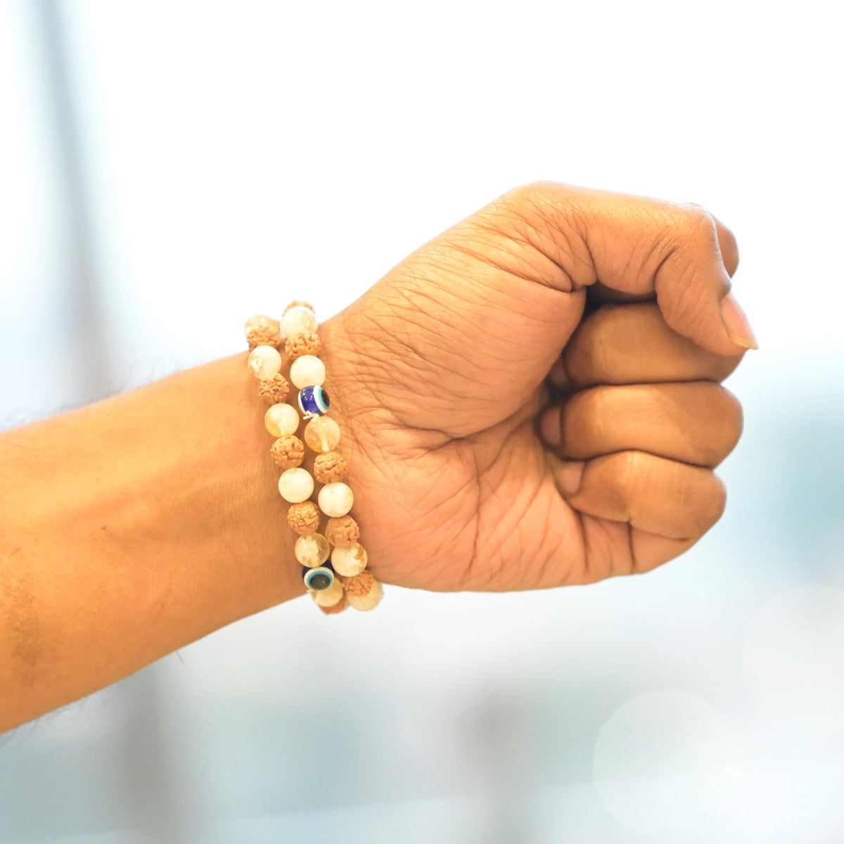 Rudraksha + Citrine Prosperity Bracelet