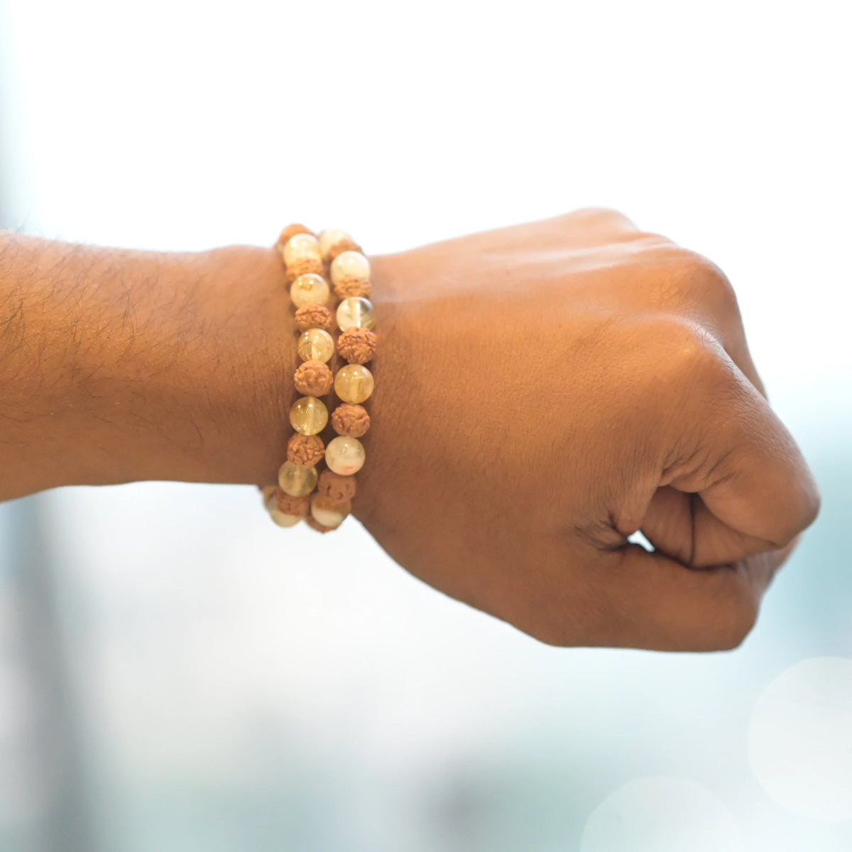 Rudraksha + Citrine Prosperity Bracelet